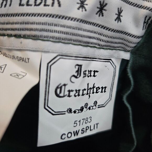 Lederhosen Isar Trachten Childs kids suede Leather Shorts 92 US 2-3T Cow Split - Picture 8 of 9